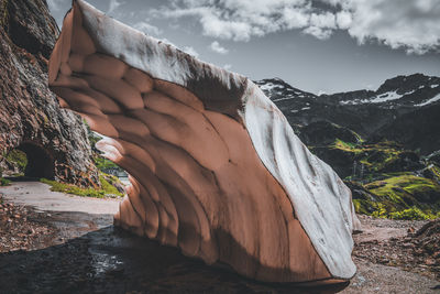 Scenic view of rock formation against sky