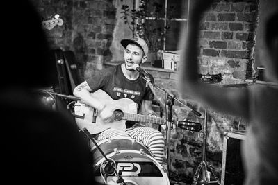 Woman playing guitar