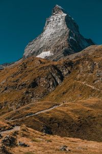 Scenic view of mountains against clear sky