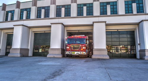 Exterior of building by street in city