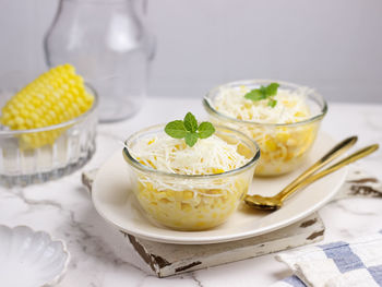 Jagung susu keju , indonesian sweet snack made from steamed sweet corn