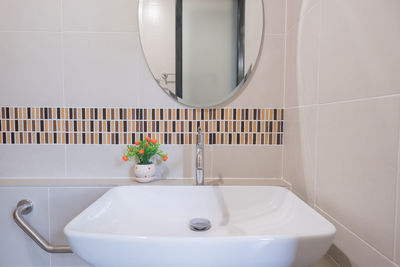 Sink in bathroom of luxury hotel room