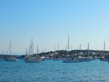 Boats in harbor