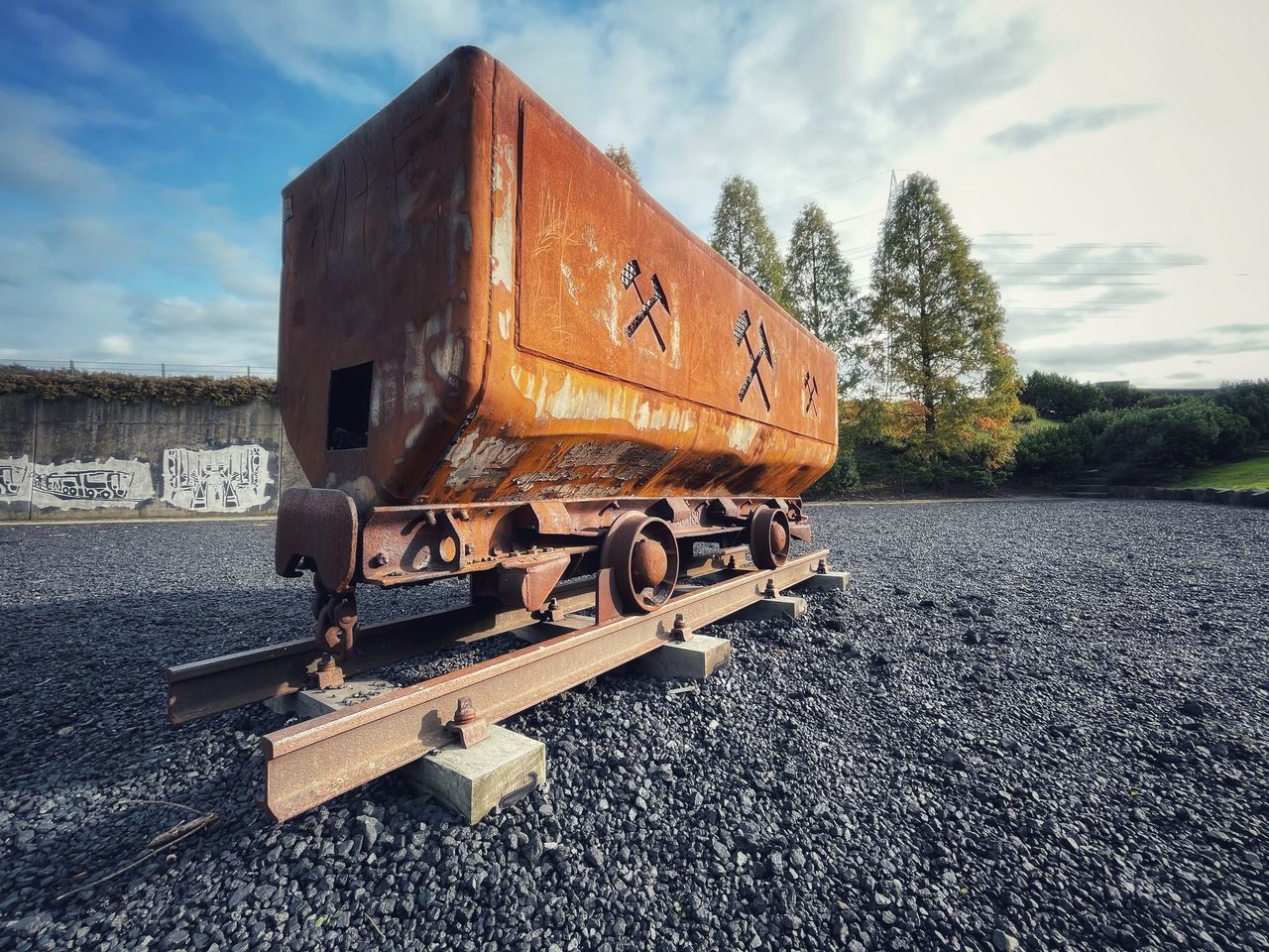 ABANDONED TRAIN AGAINST SKY