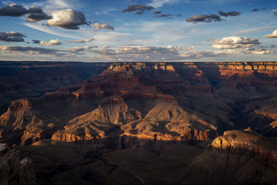 Aerial view of landscape against cloudy sky