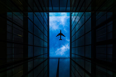 Low angle view of modern building against sky