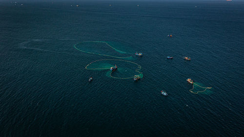 High angle view of sea