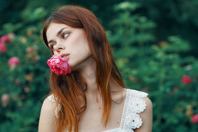 Portrait of beautiful young woman