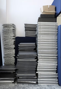 Close-up of stacked books