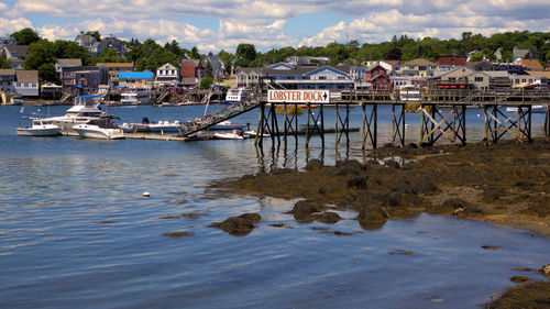 View of pier in sea