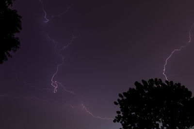 Low angle view of lightning in sky