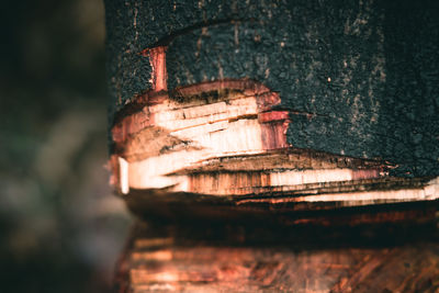 Close-up of old wooden structure