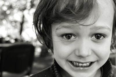 Close-up portrait of boy crying