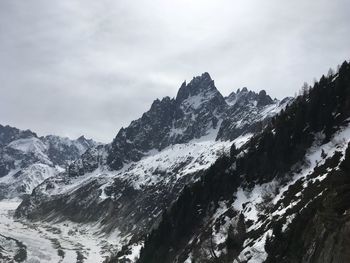 Scenic view of snow mountains against sky