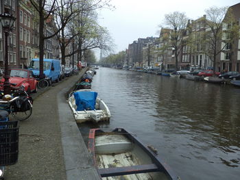 View of canal in city