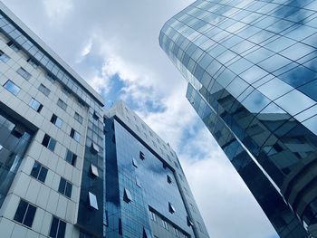 Low angle view of modern building against sky