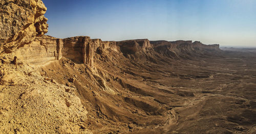 View of rock formations against sky