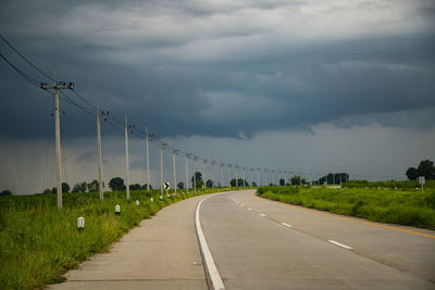 Empty road against sky