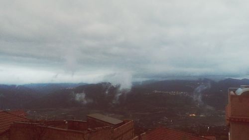 Aerial view of storm clouds in sky