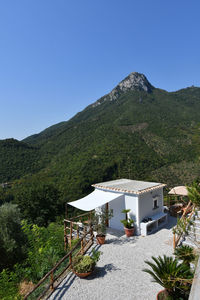 An isolated house in the landscape of albori, a village  of the amalfi coast in italy.