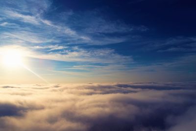 Low angle view of clouds in sky during sunset