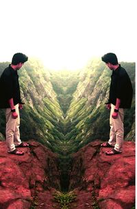 Man hiking on mountain