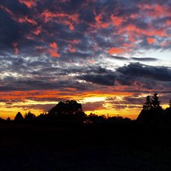 Silhouette of landscape at sunset