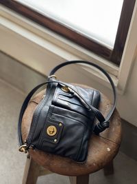 Close-up of leather bag