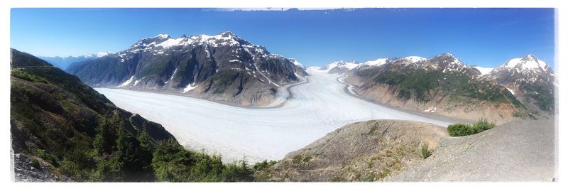 Panoramic view of mountains against sky