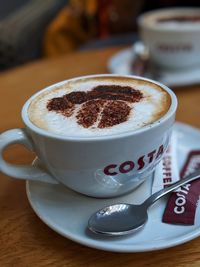 Close-up of coffee on table