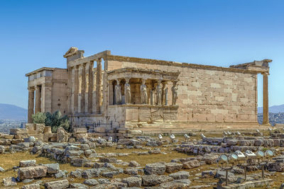 Old ruins of building against clear sky