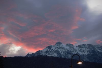 Silhouette mountain against sky during sunset