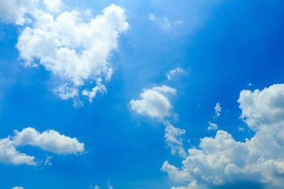 Low angle view of clouds in blue sky