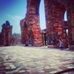 Low angle view of old ruin