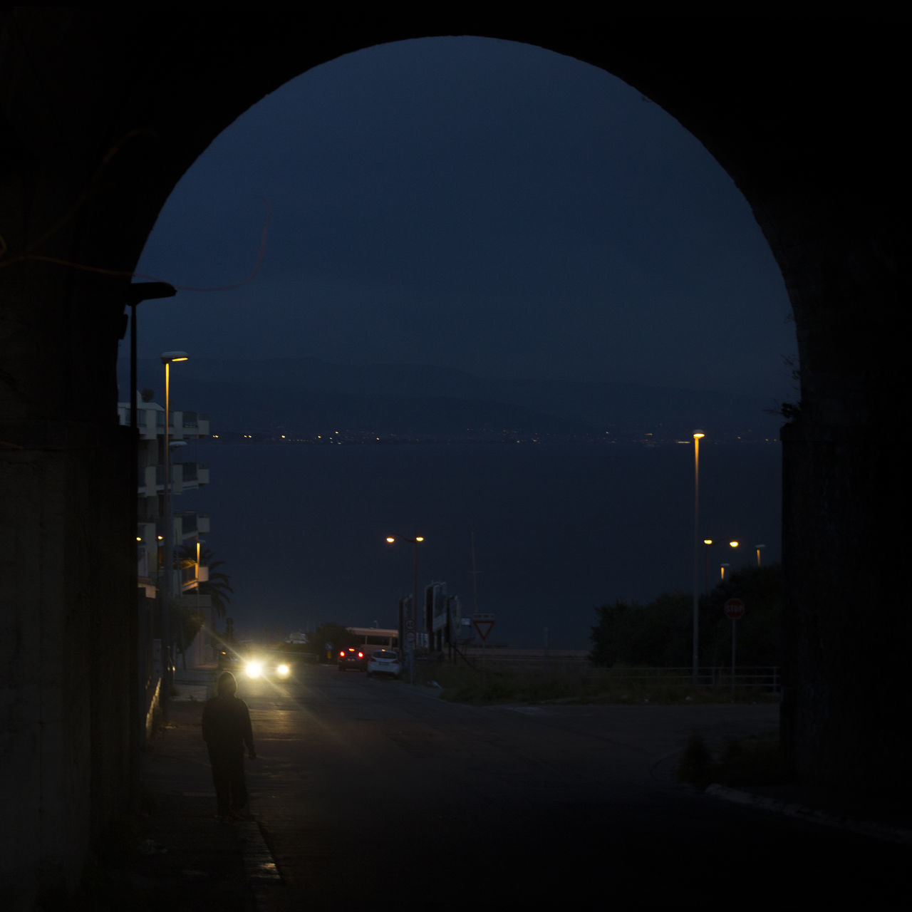 ILLUMINATED STREET AT NIGHT