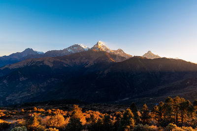 Scenic view of snowcapped mountain against sky