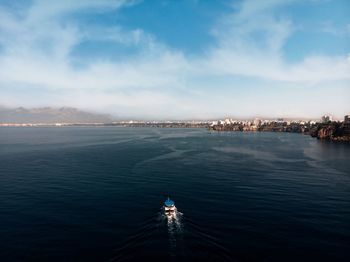 High angle view of sea against sky