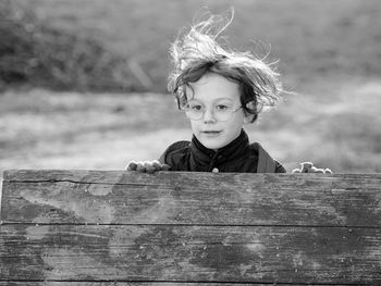 Portrait of cute boy outdoors