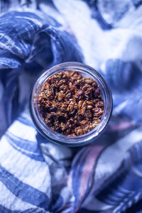 High angle view of breakfast in bowl