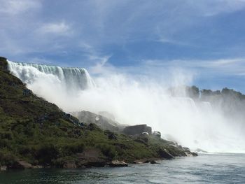 Scenic view of waterfall