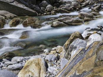 Scenic view of waterfall