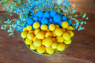 Close-up of yellow eggs