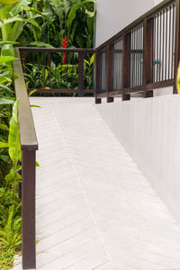 Staircase on footpath by building