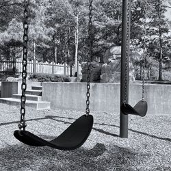 Empty swing in park