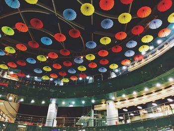 Low angle view of illuminated lights