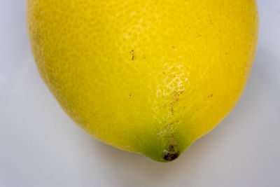 Close-up of yellow fruit against white background