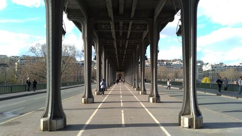 Bridge over road in city