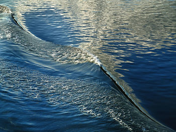 High angle view of rippled water in sea