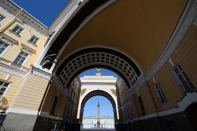 Low angle view of historic building against sky