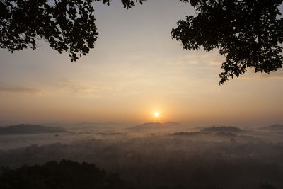 Scenic view of landscape against sky during sunset